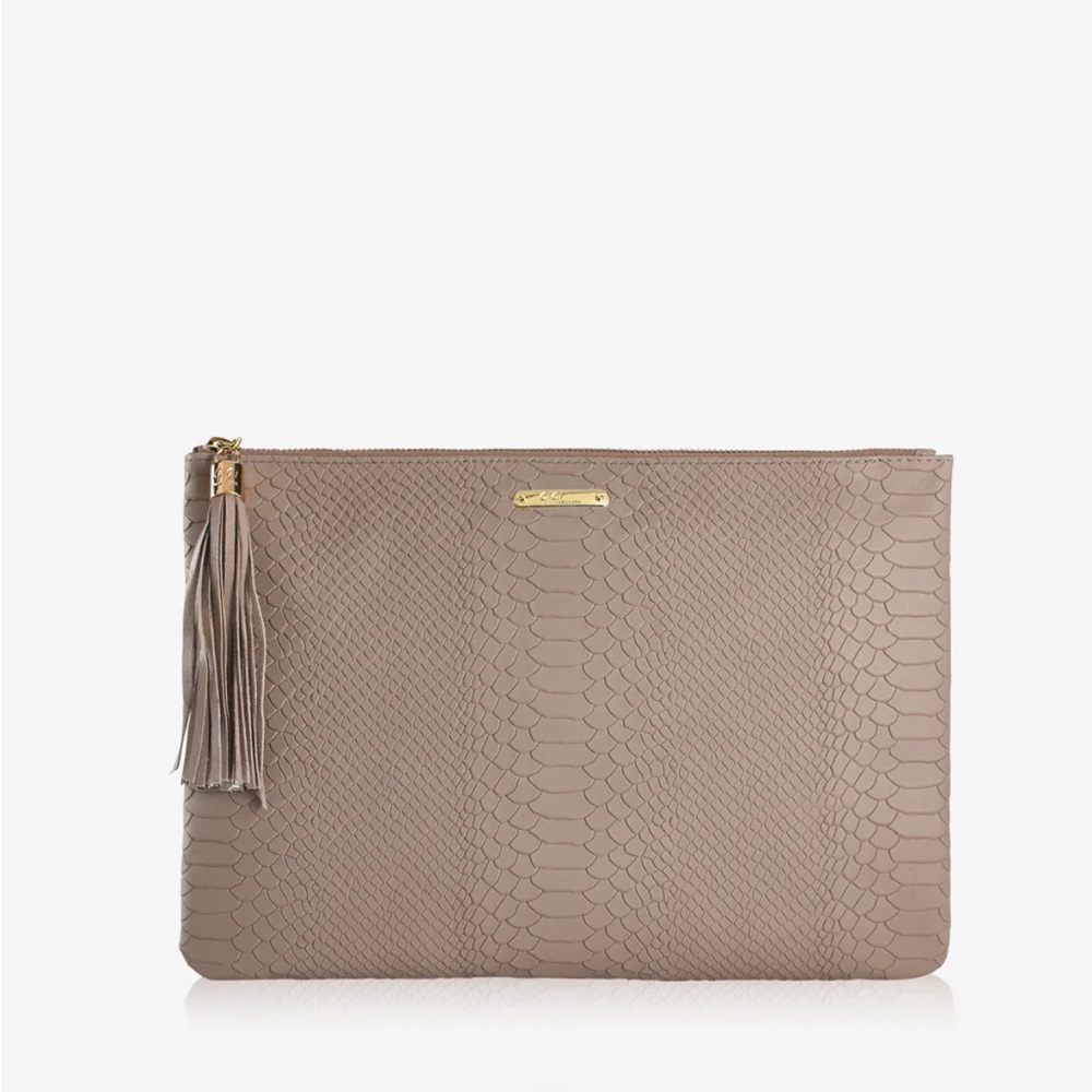 Gigi New York Taupe Textured Clutch